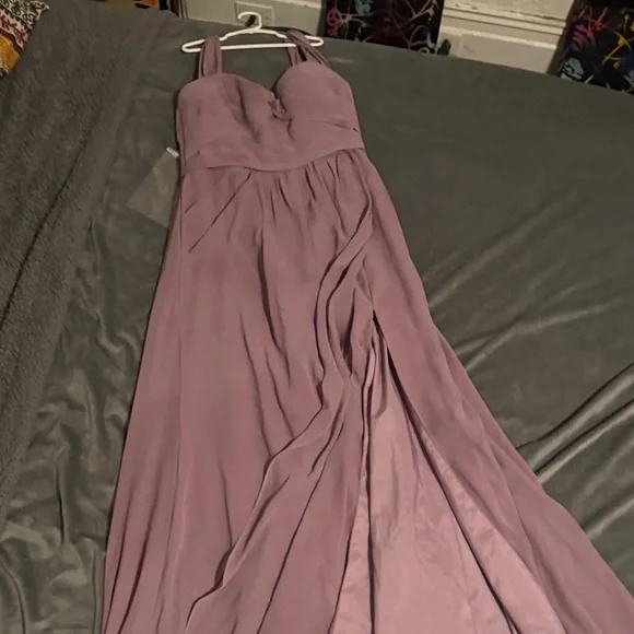 Azazie Strapless Lavender Dress - Picture 2 of 11
